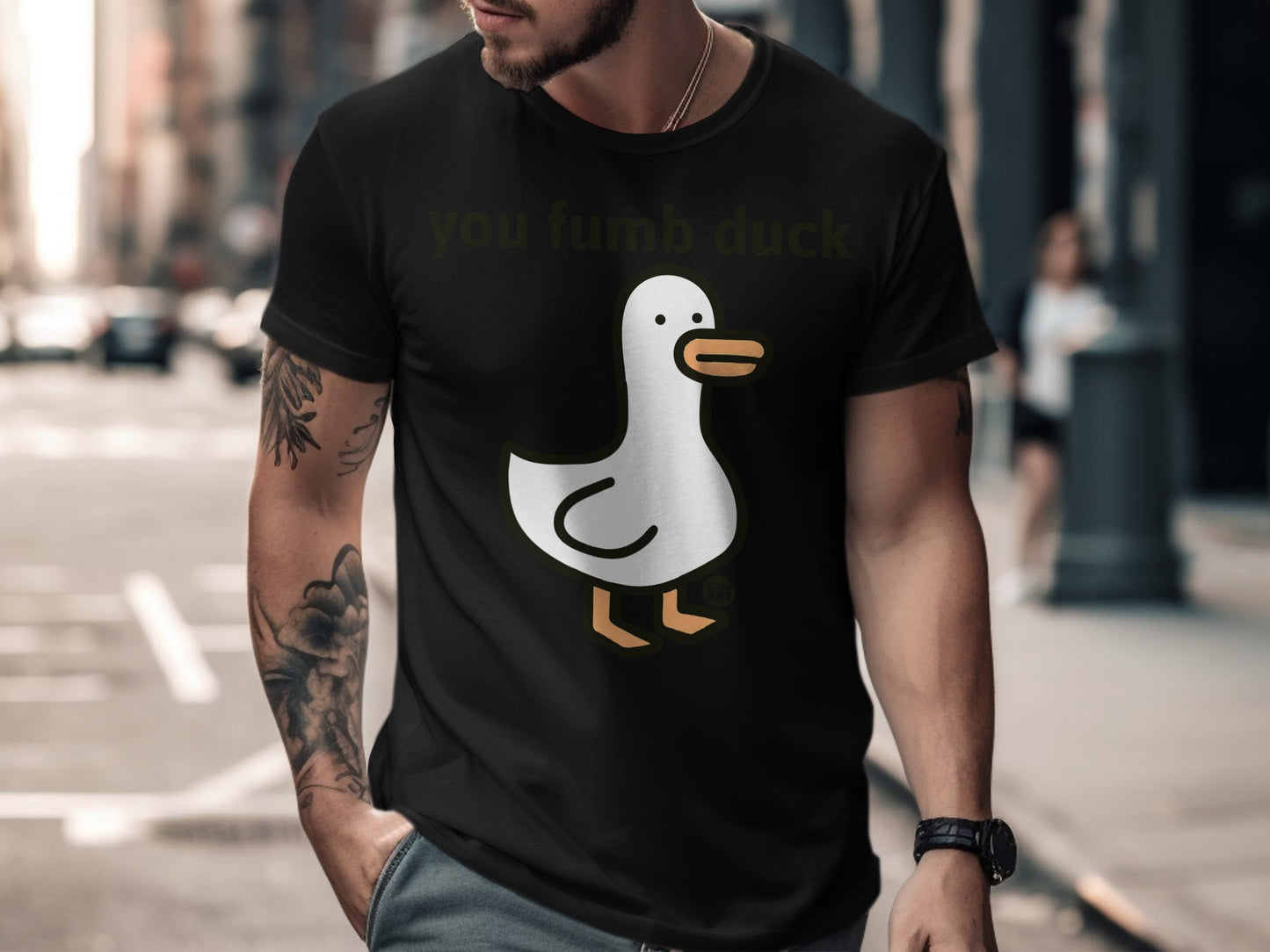You Fumb Duck Graphic Tee with Cartoon Duck