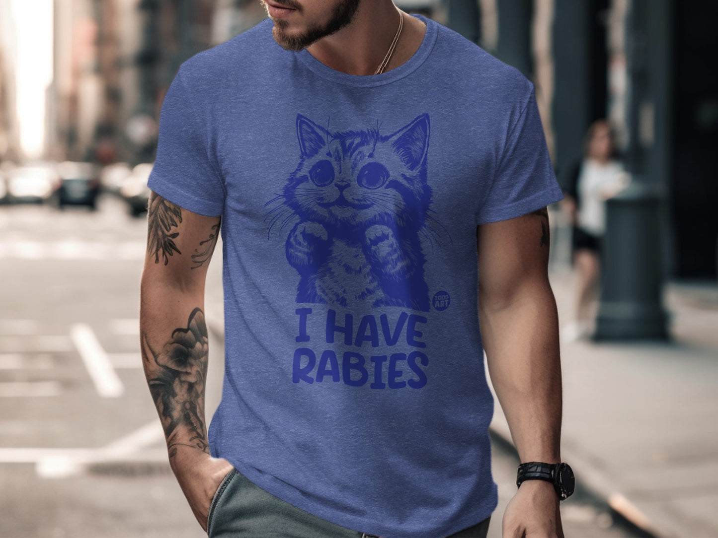Cute Cat Graphic 'I Have Rabies' Statement T-shirt