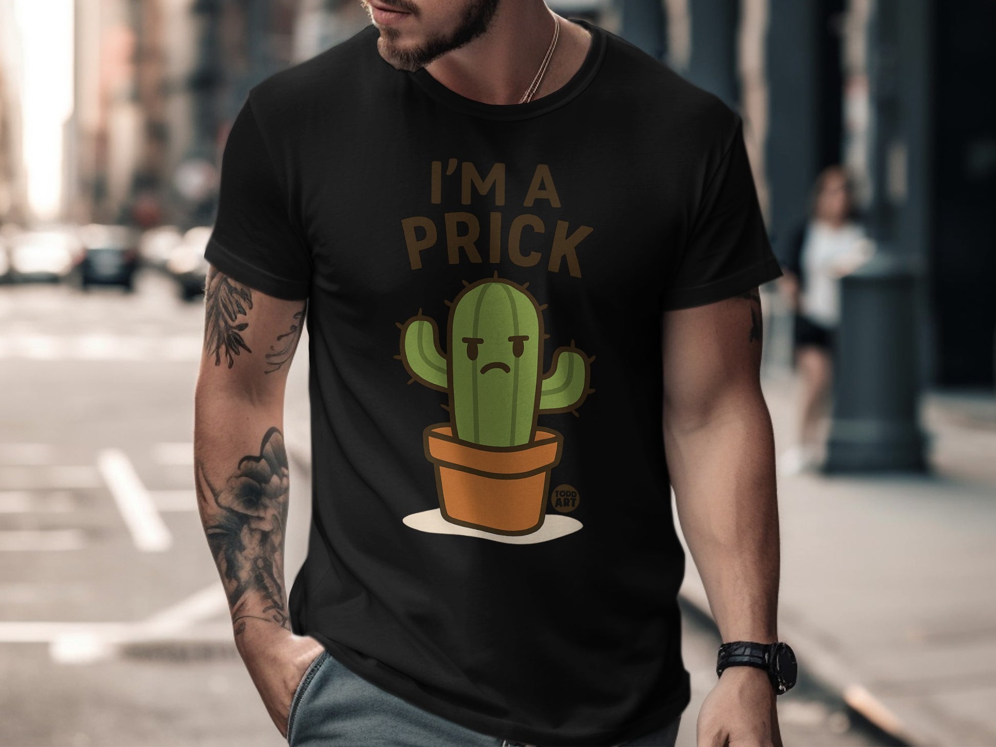 Funny I'm A Prick Cactus Graphic Humorous T-Shirt