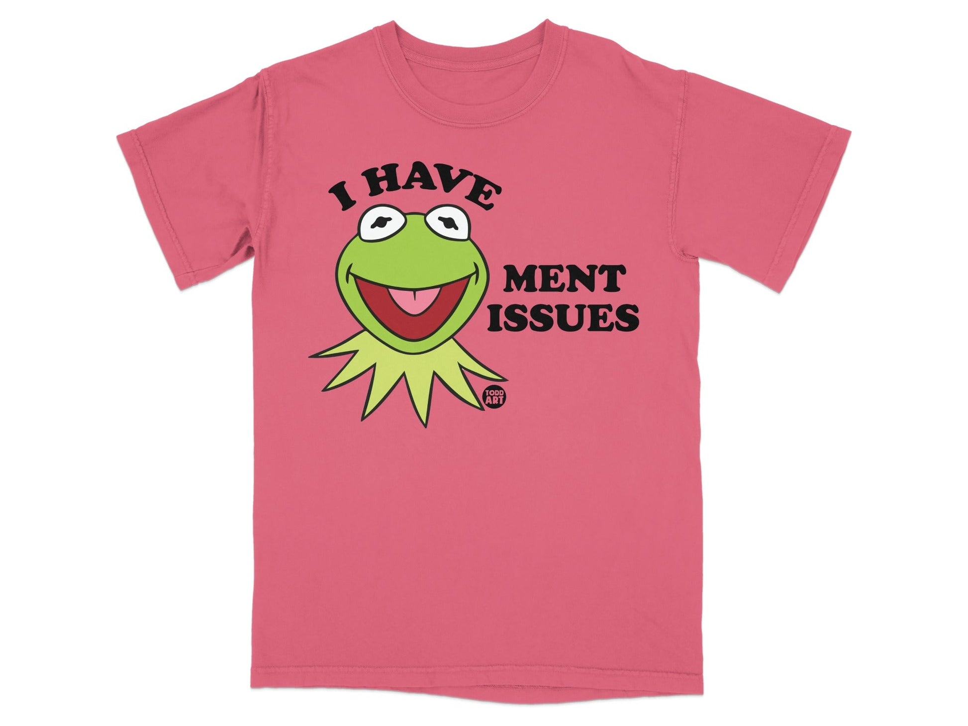 Kermit the Frog t-shirt with "I HAVE MENT ISSUES" text.