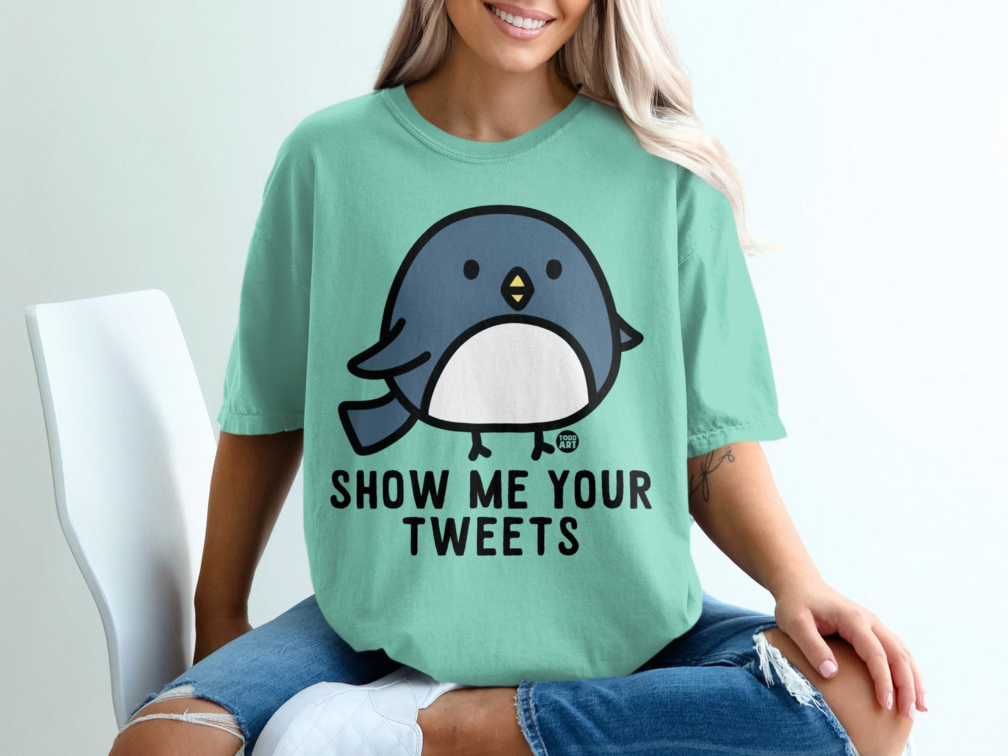 Show Me Your Tweets Graphic Tee Shirt for Casual Wear