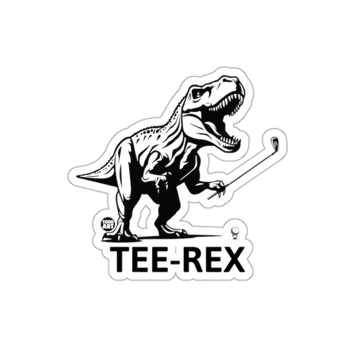 Tee-Rex Dinosaur Golf Theme Humorous Sticker