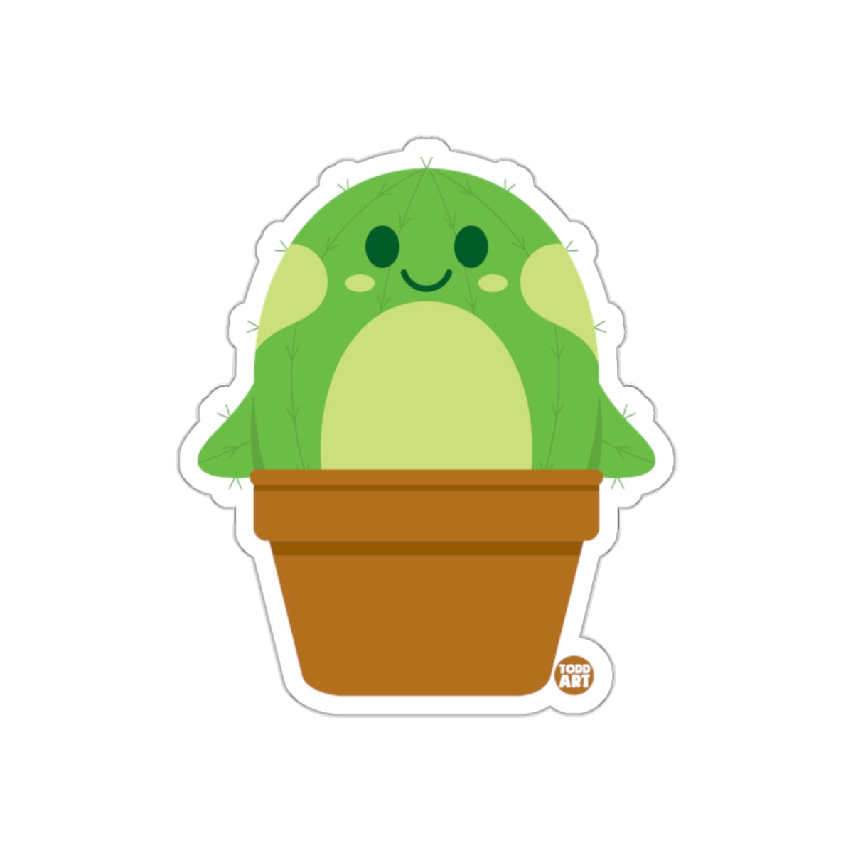 Cute Smiling Cactus in Pot Sticker Great for Laptops