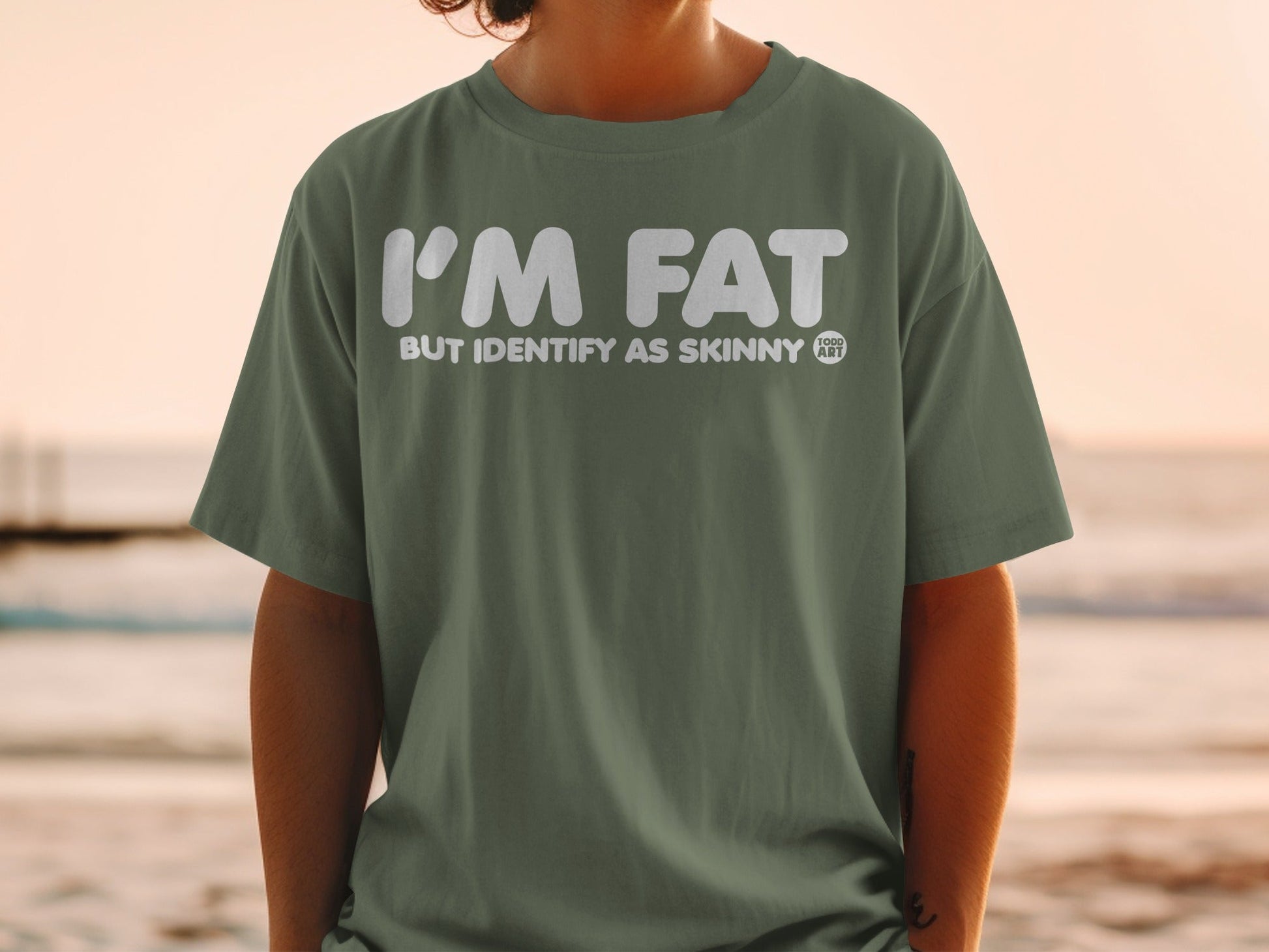 I'M FAT But Identify As Skinny Text Graphic Tee