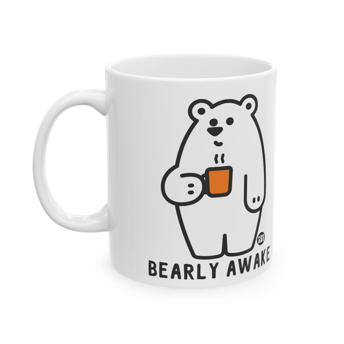 Sleepy Bear Holding Mug Todd Art Mug
