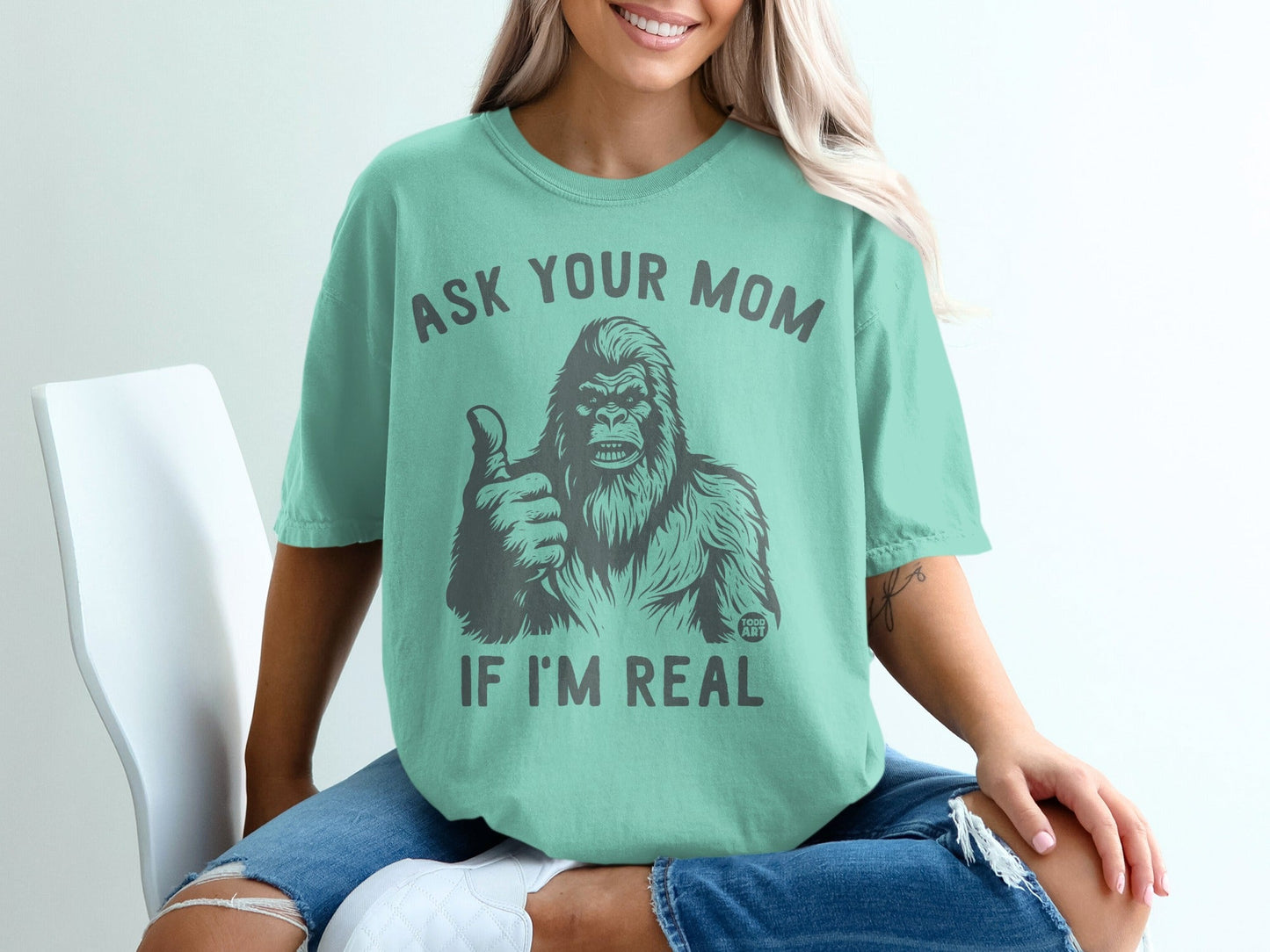 Ask Your Mom If I'm Real Bigfoot Graphic Tee