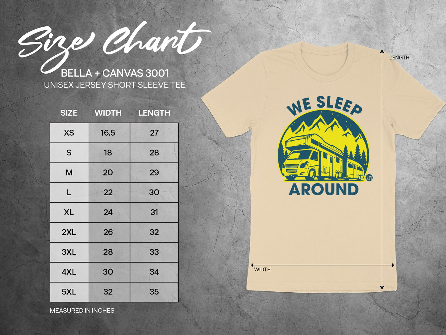 We Sleep Around motorhome camping adventure tee