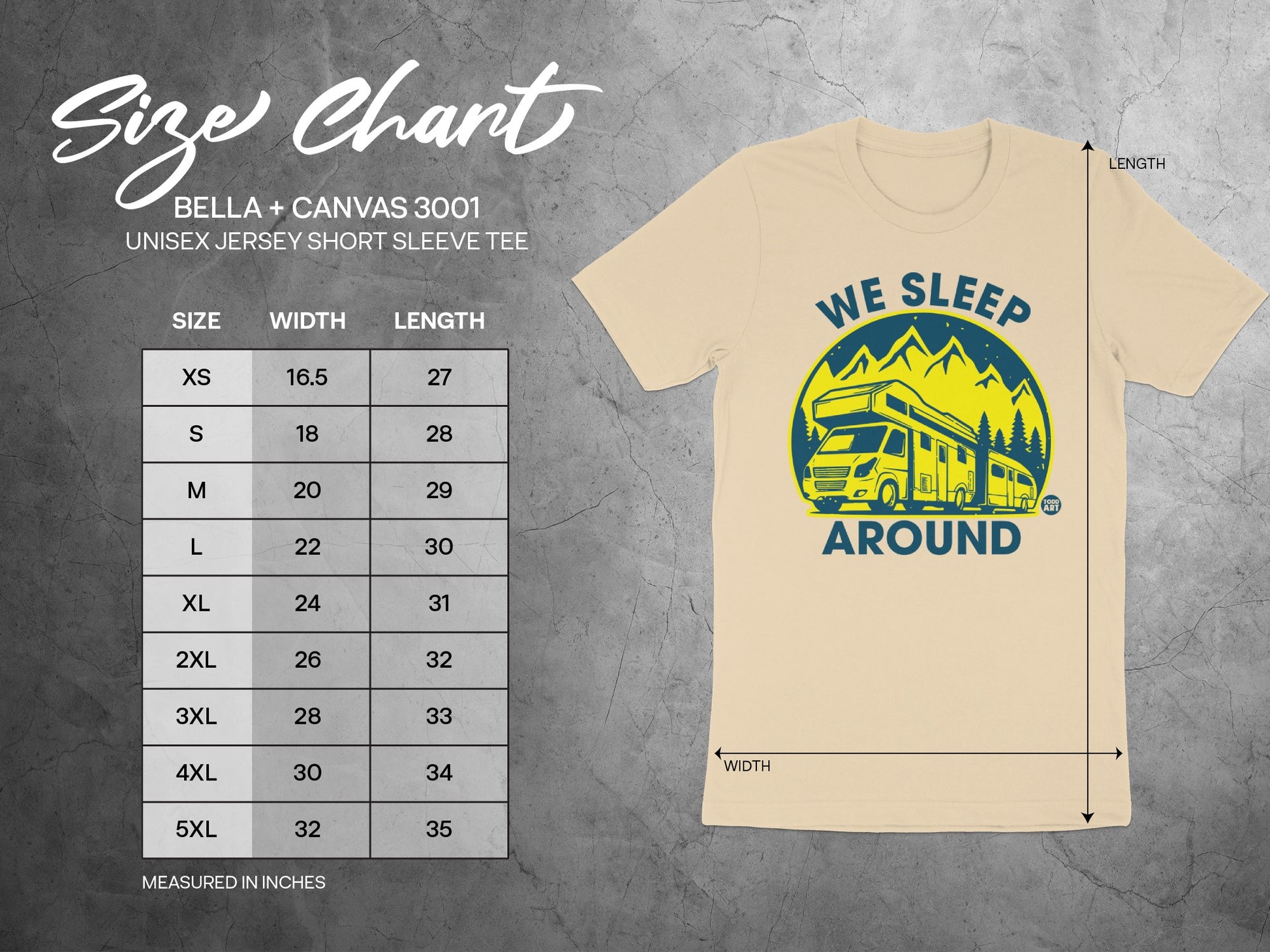 We Sleep Around motorhome camping adventure tee