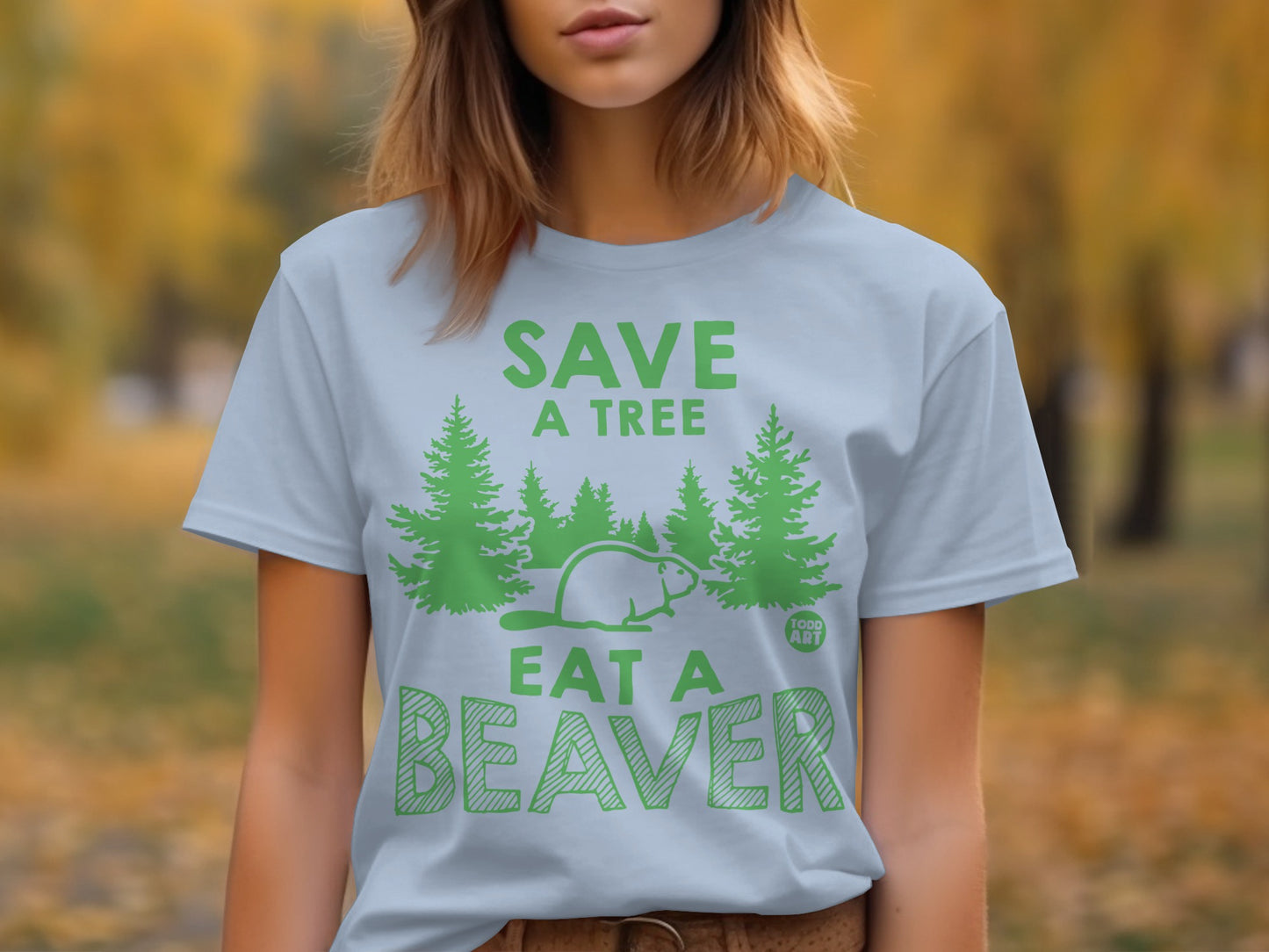 Save A Tree Eat A Beaver Graphic T-Shirt