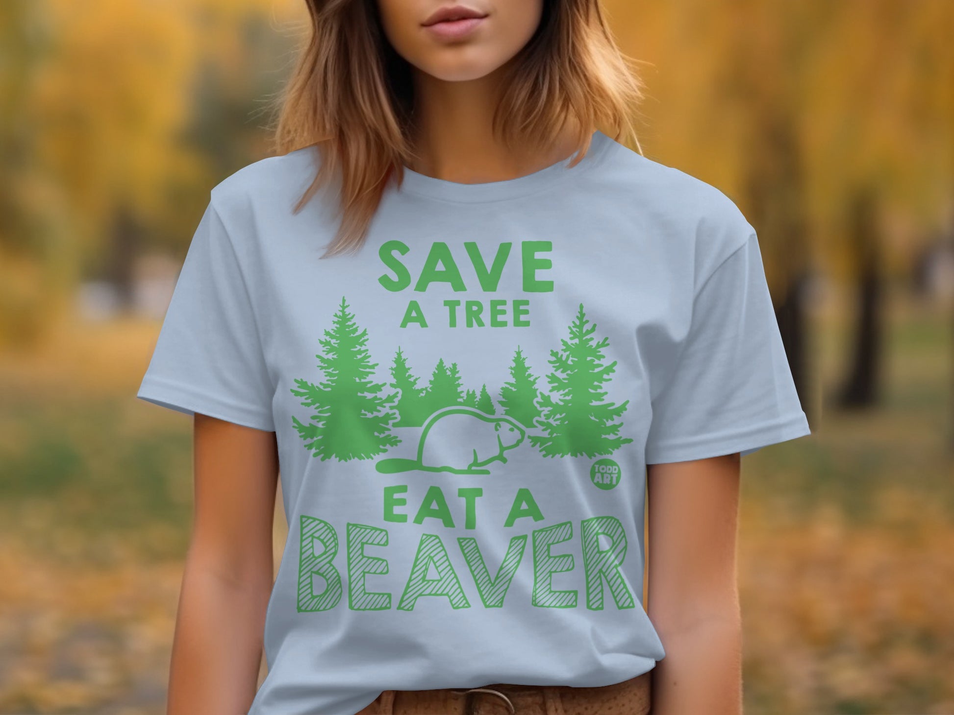 Save A Tree Eat A Beaver Graphic T-Shirt