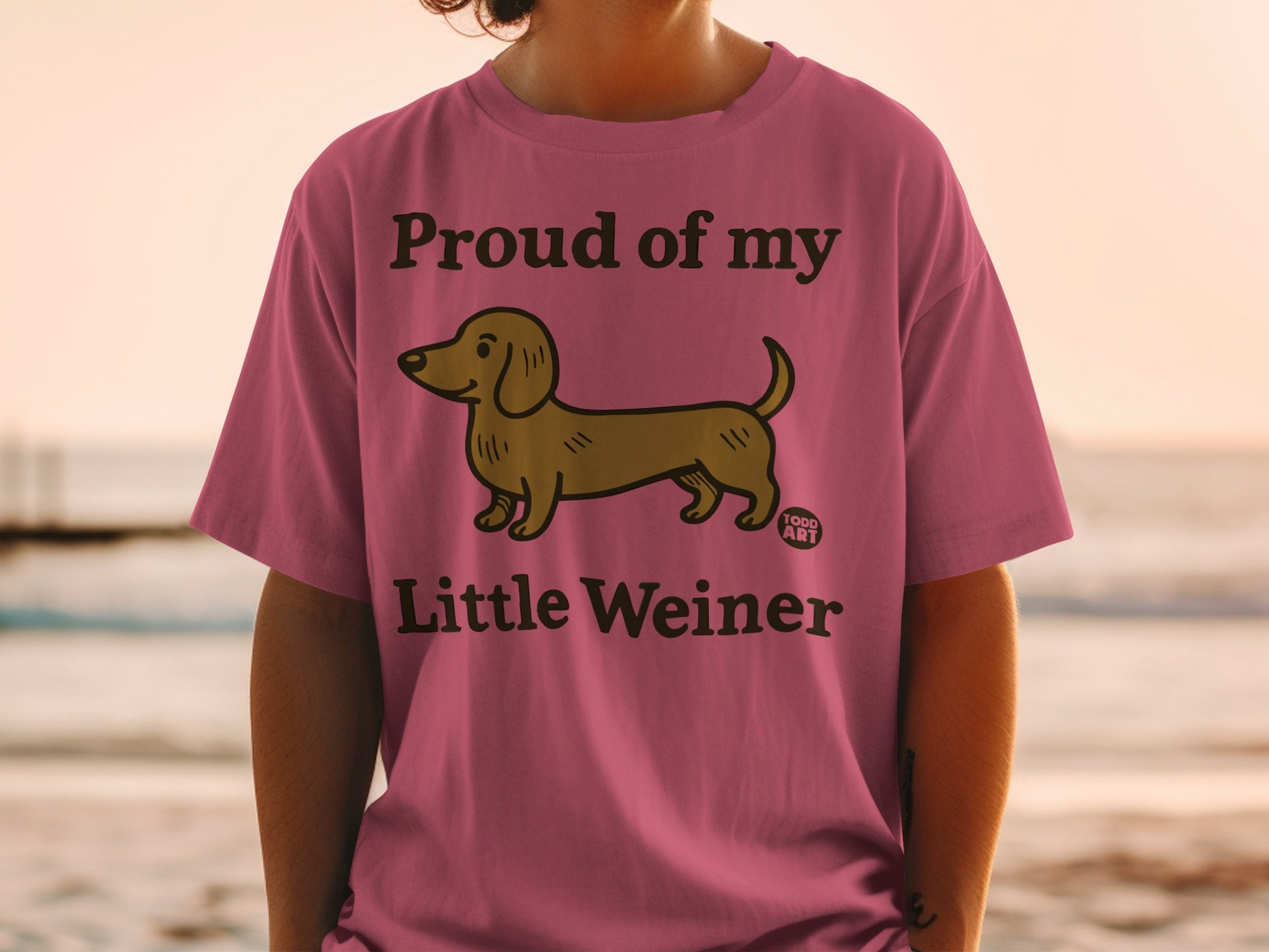 Proud of My Little Weiner Dachshund Graphic Shirt