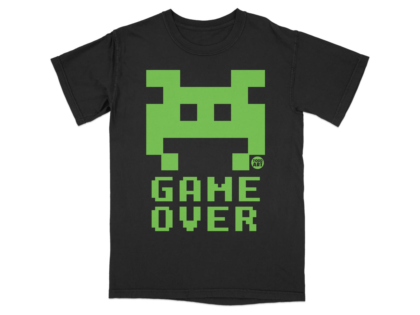 Retro Green Monster Game Over Graphic T-Shirt
