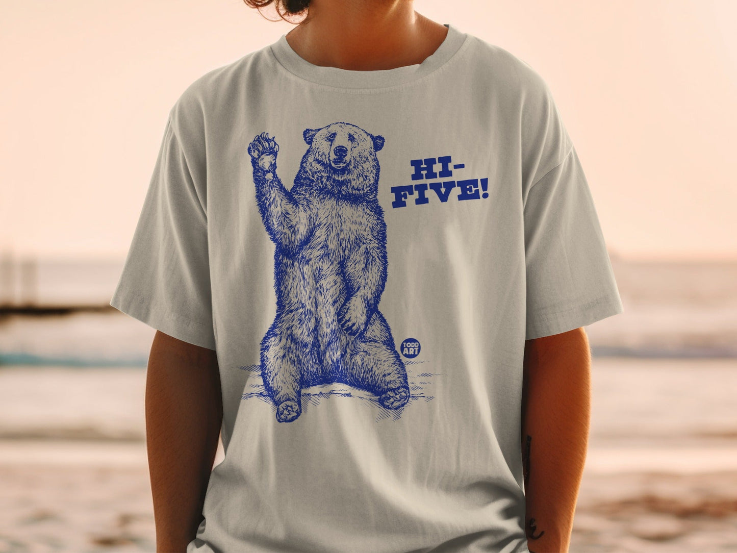 Hi-Five Bear Graphic Todd Art T-Shirt Product