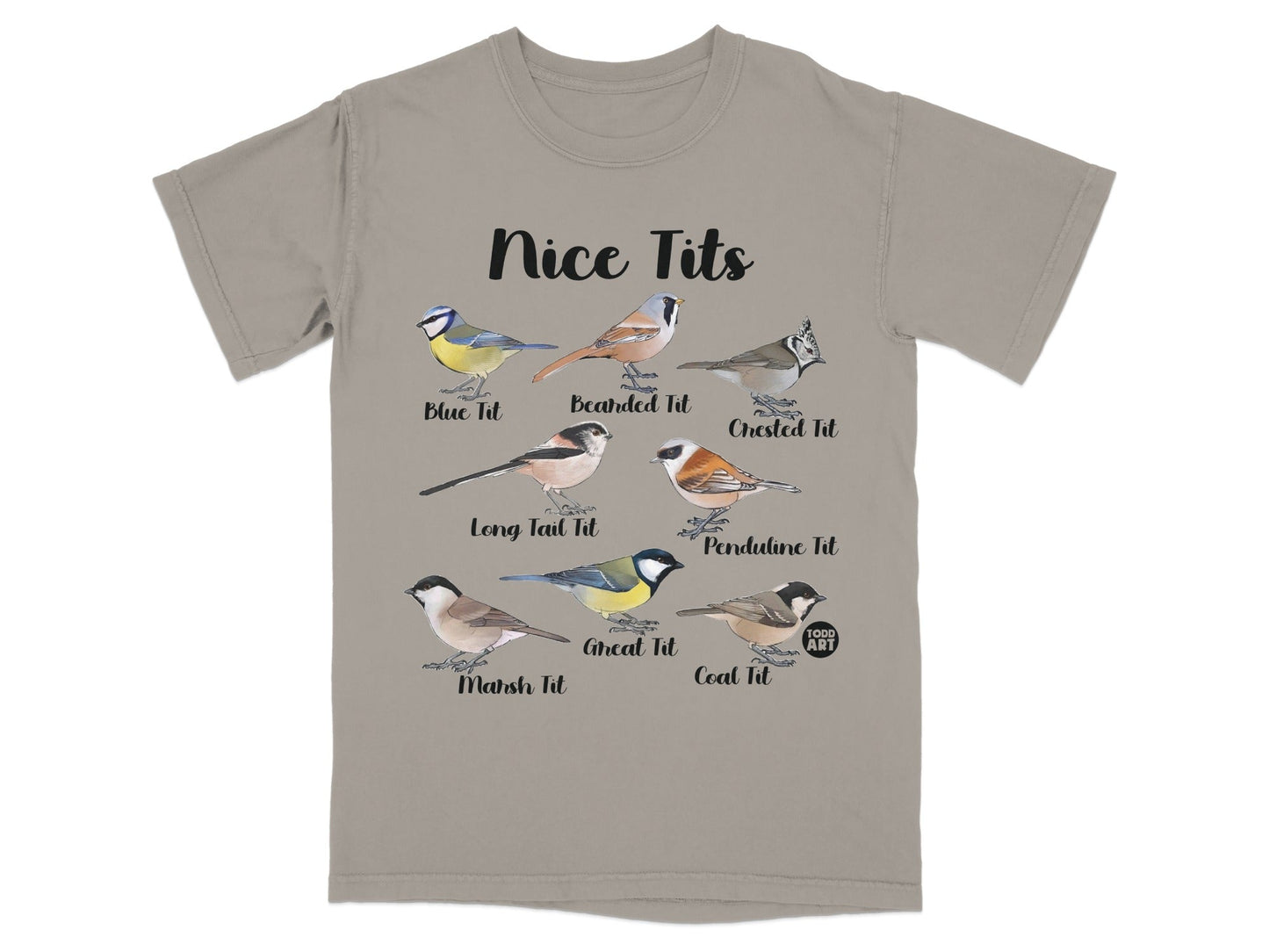 Nice Tits Illustrated Birds T-Shirt