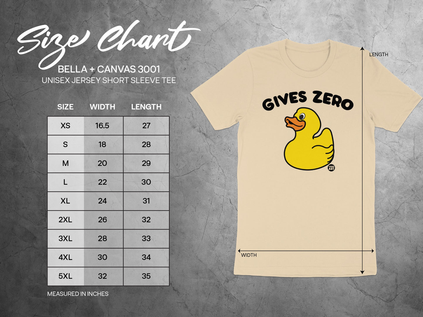 GIVES ZERO Duck Fun Graphic Bella + Canvas 3001 Shirt