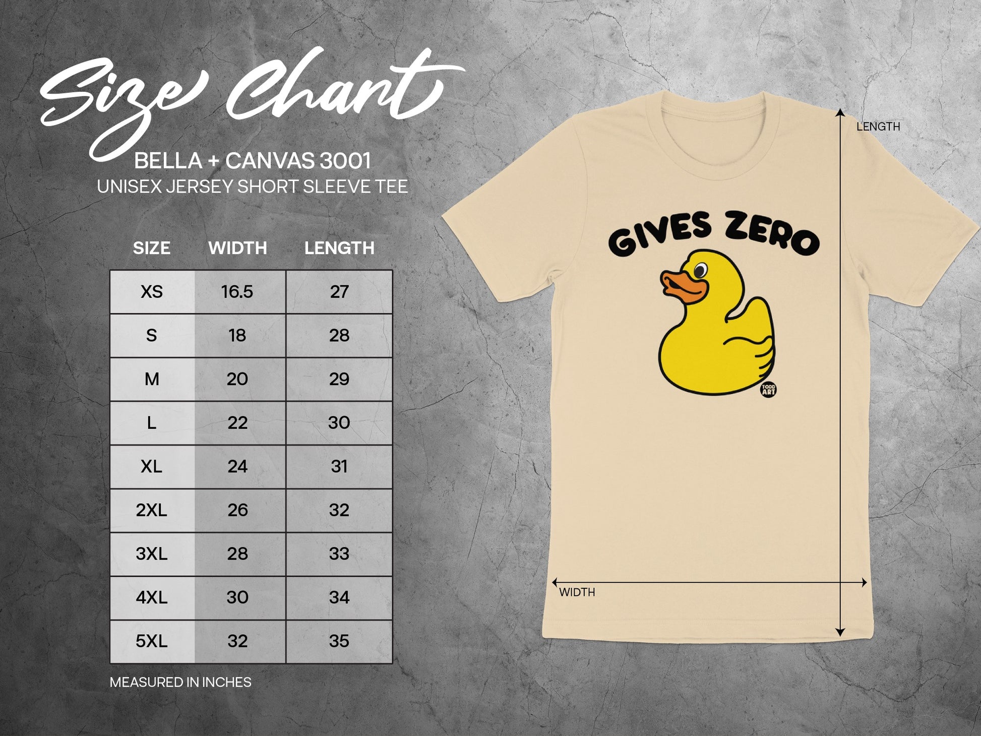 GIVES ZERO Duck Fun Graphic Bella + Canvas 3001 Shirt