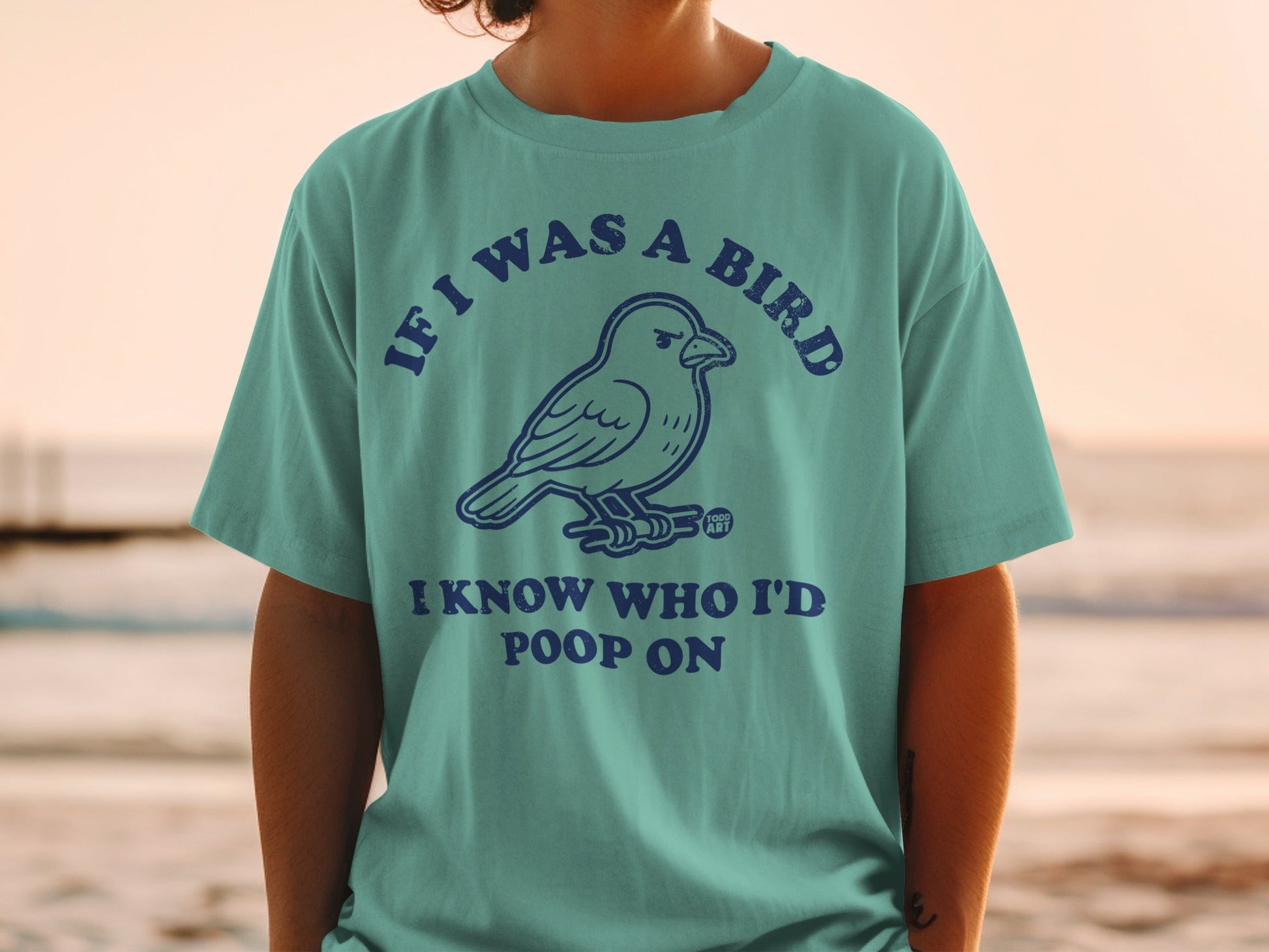 Funny Bird Poop Statement Graphic T-shirt