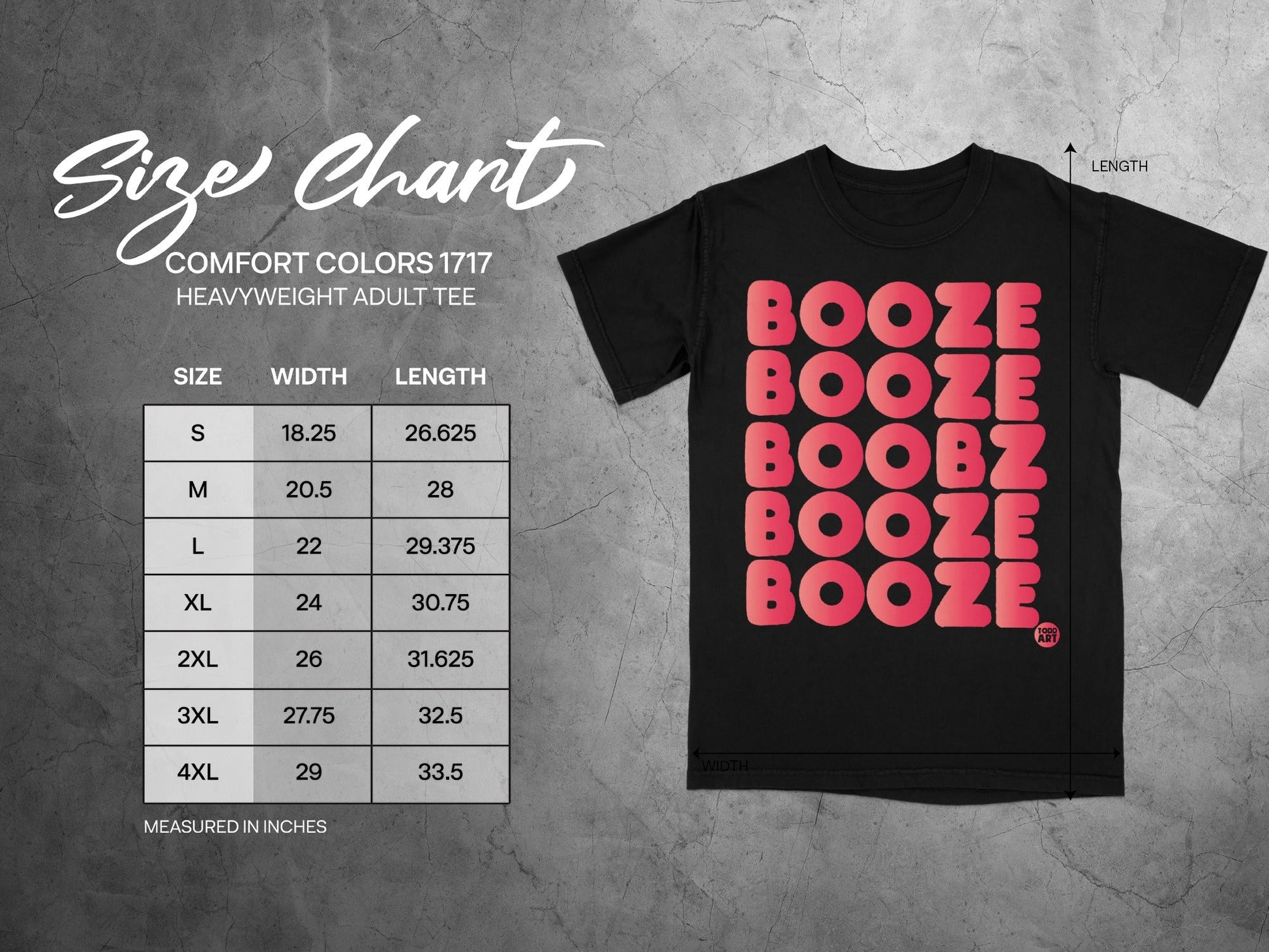 Booze Themed Heavyweight Adult Tee Shirt 1717