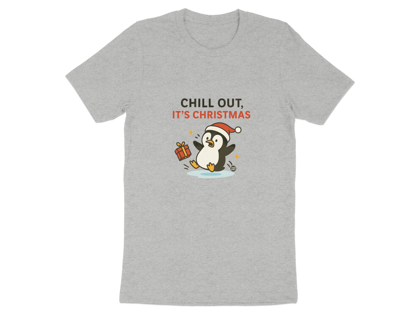 Chill Out It's Christmas Penguin Design T-shirt