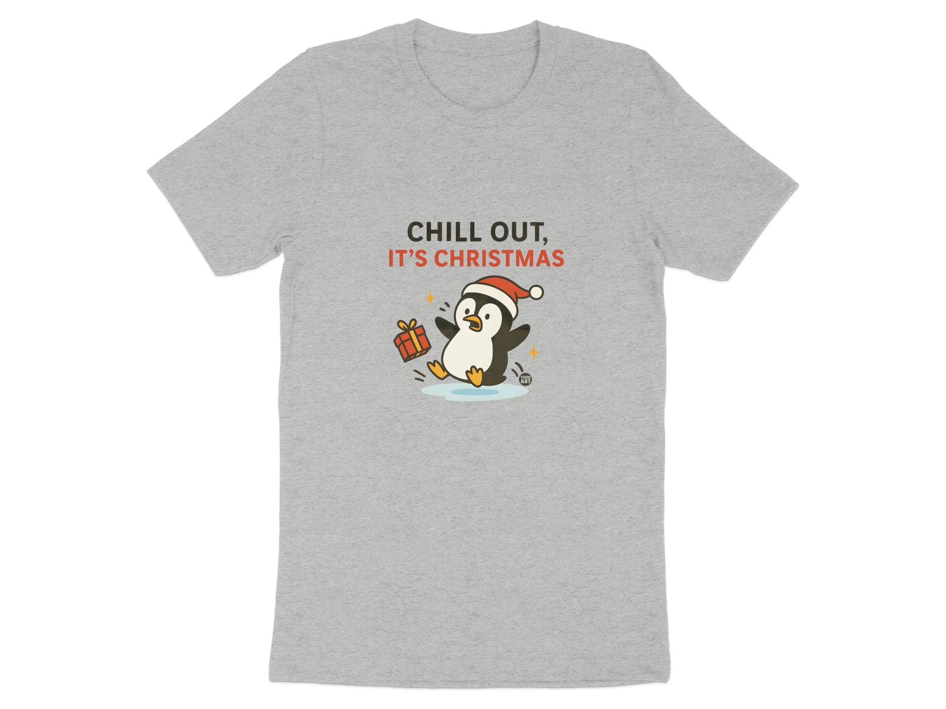 Chill Out It's Christmas Penguin Design T-shirt
