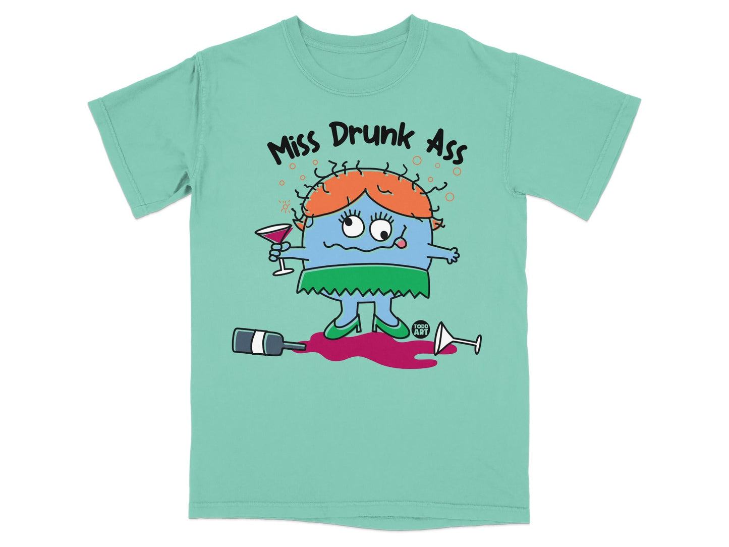 Miss Drunk Ass Funny Illustration Graphic T-shirt