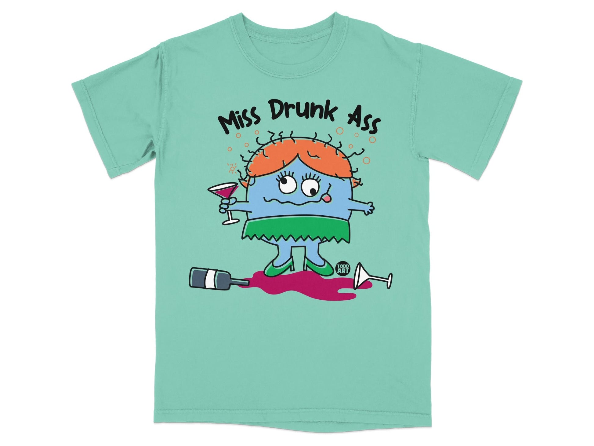 Miss Drunk Ass Funny Illustration Graphic T-shirt