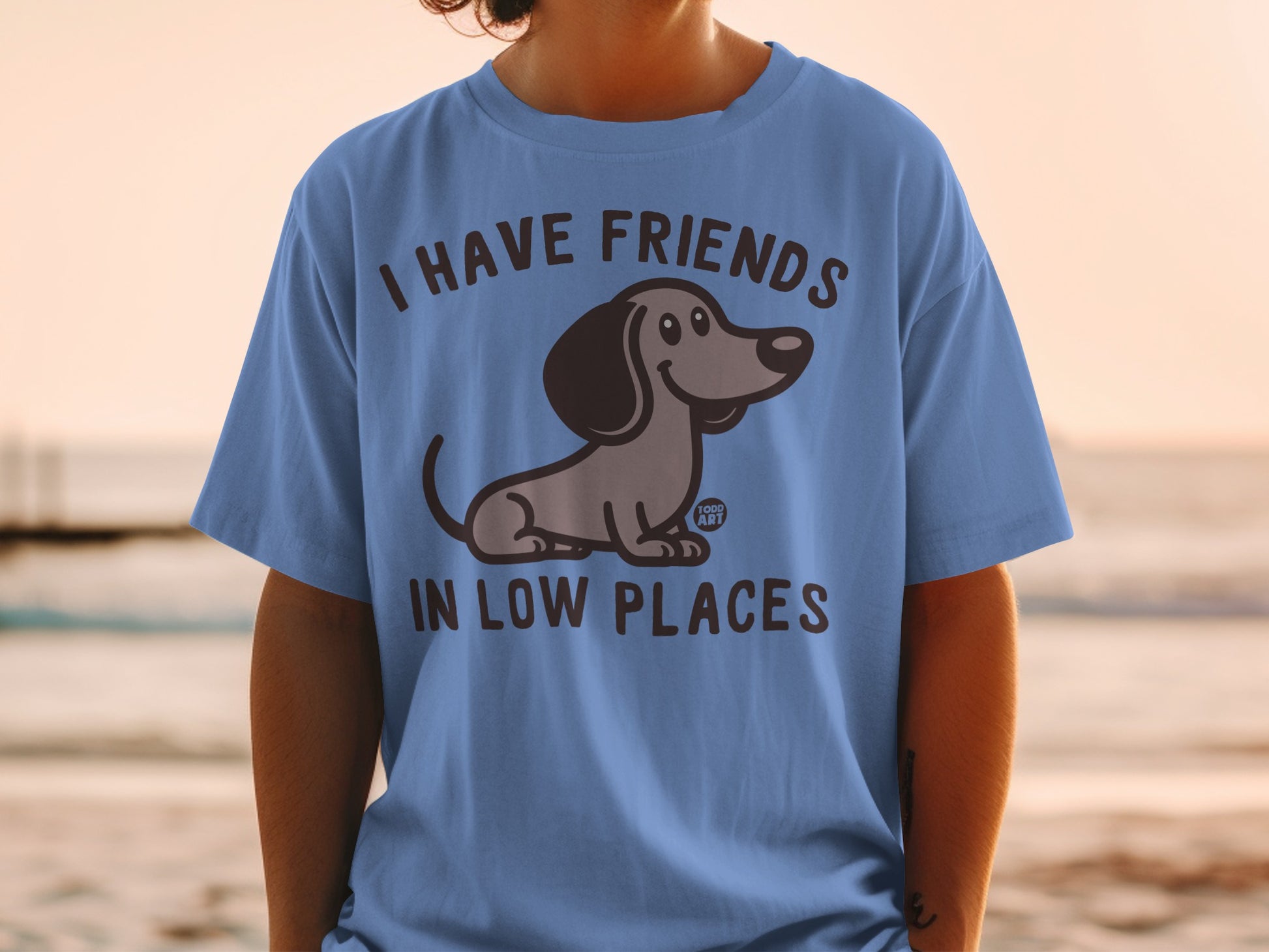 I Have Friends in Low Places Dog Cartoon T-Shirt