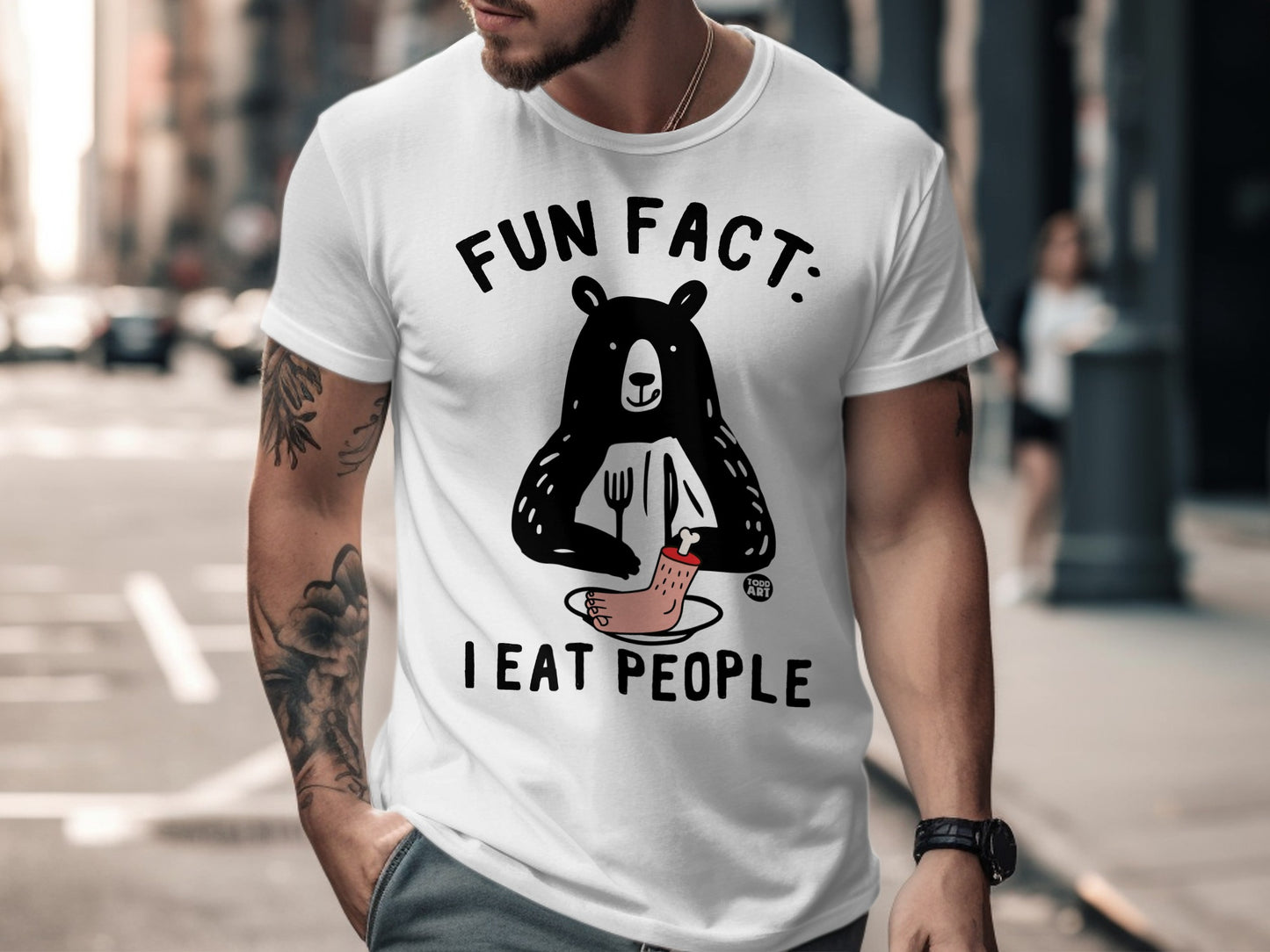 Fun Fact I Eat People Funny Bear Humor Shirt