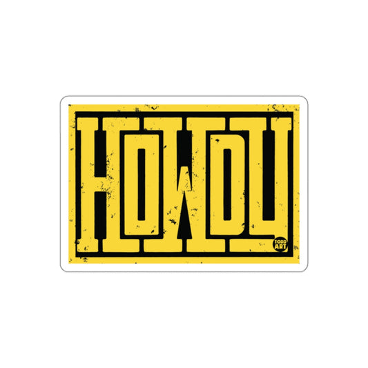 HOWDY Vintage Style Western Greeting Sticker