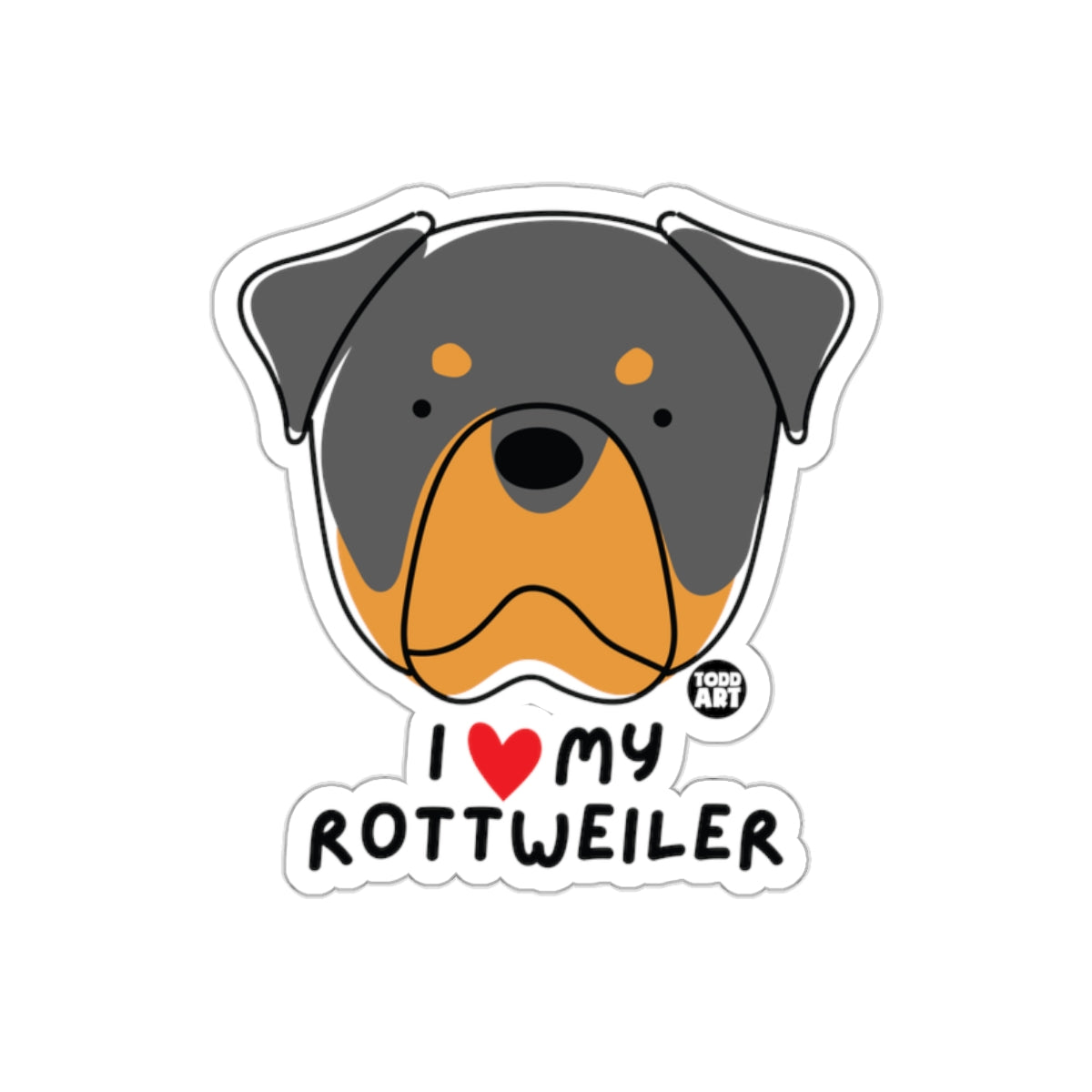 I Love My Rottweiler Cute Gift for Dog Lovers Sticker