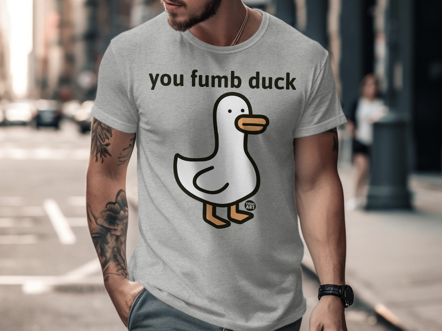 Funny You Fumb Duck Printed Graphic Duck T-shirt