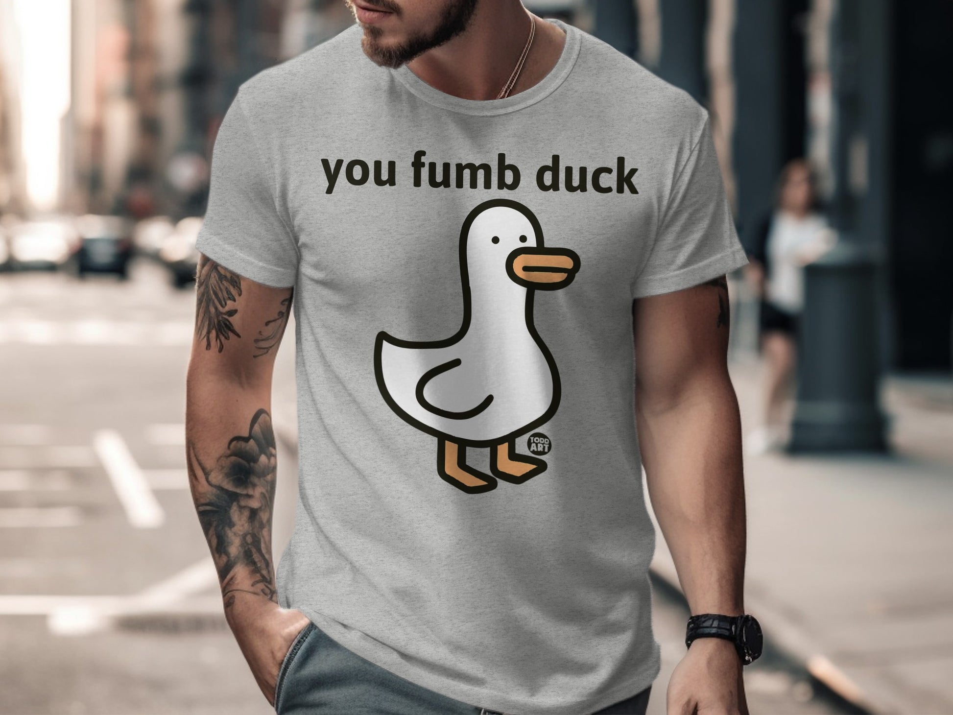 Funny You Fumb Duck Printed Graphic Duck T-shirt