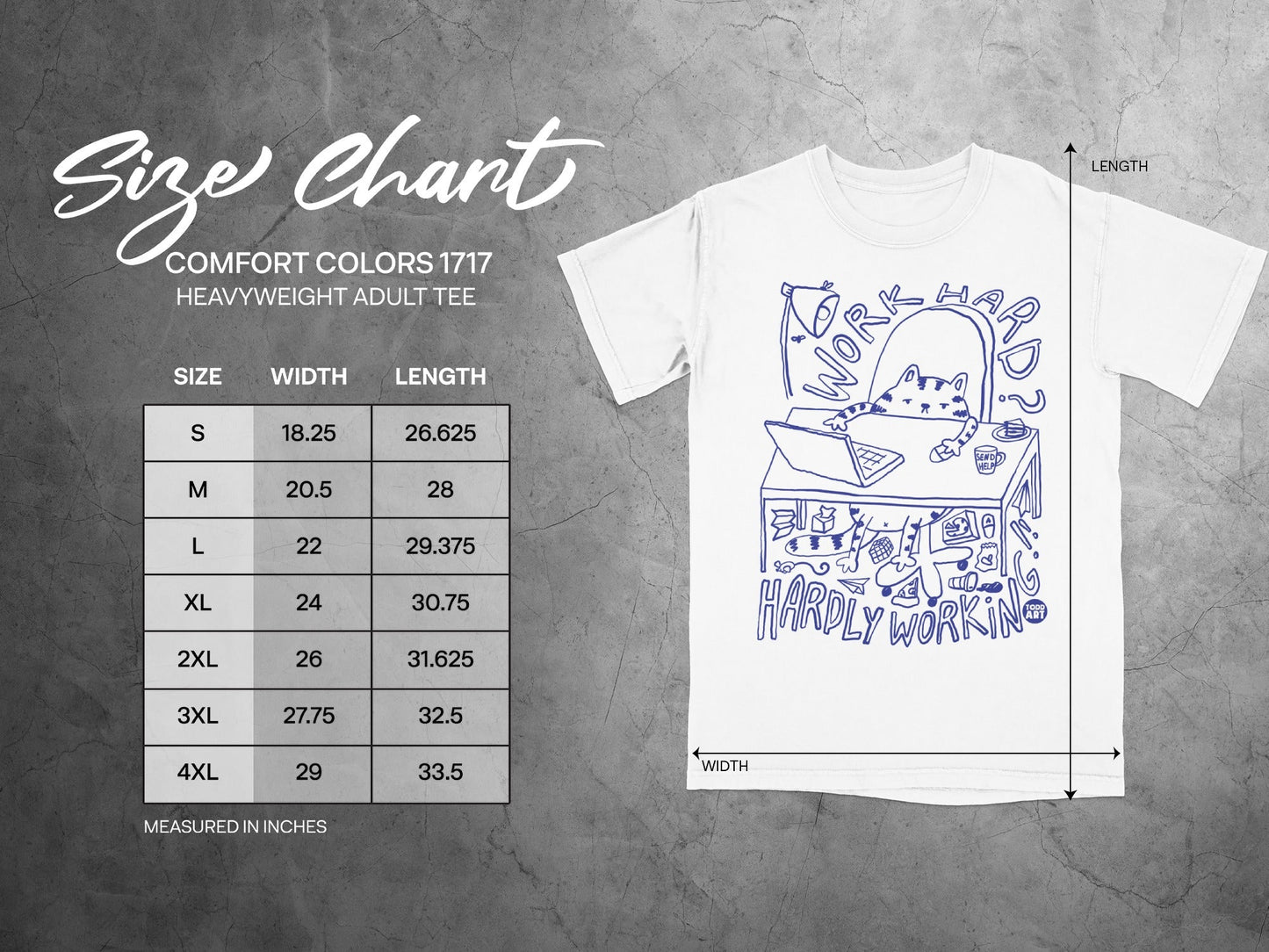 Work Hard Hardly Working Heavyweight Adult Tee