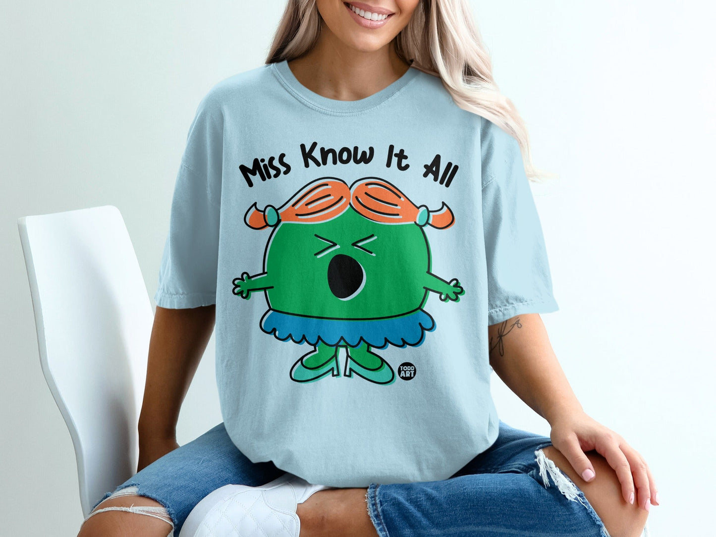 Miss Know It All Graphic Tee Shirt Classic Fit