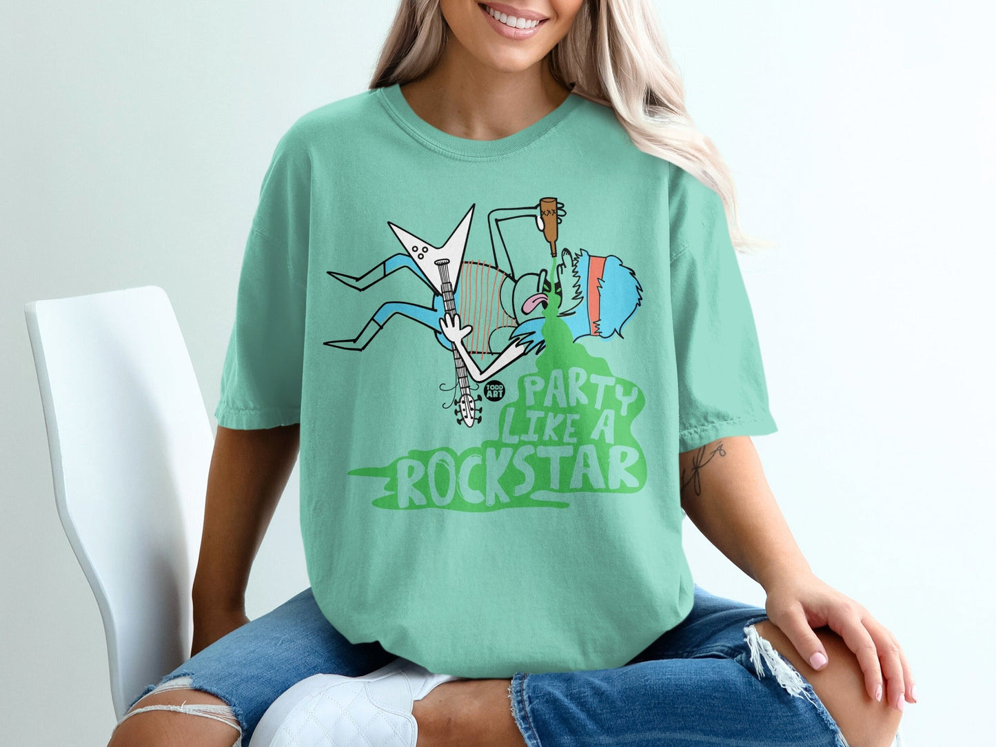Party Like A Rockstar Graphic Tee for Music Lovers