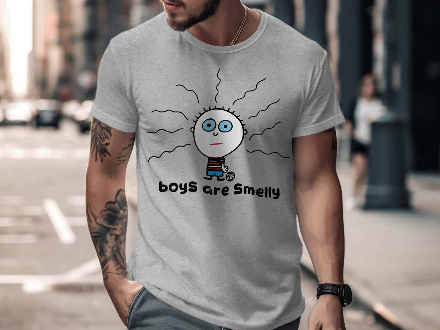 Boys Are Smelly Funny Cartoon Graphic Tee product