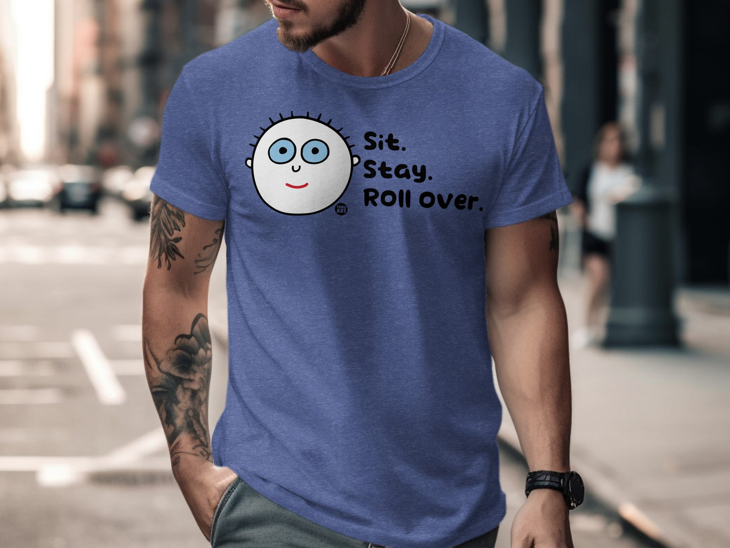 Sit Stay Roll Over Illustrated Graphic T-Shirt