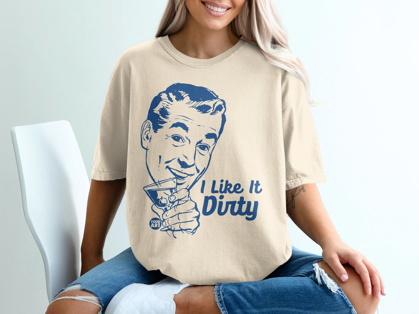 I Like It Dirty Retro Style Graphic T-Shirt for Adults