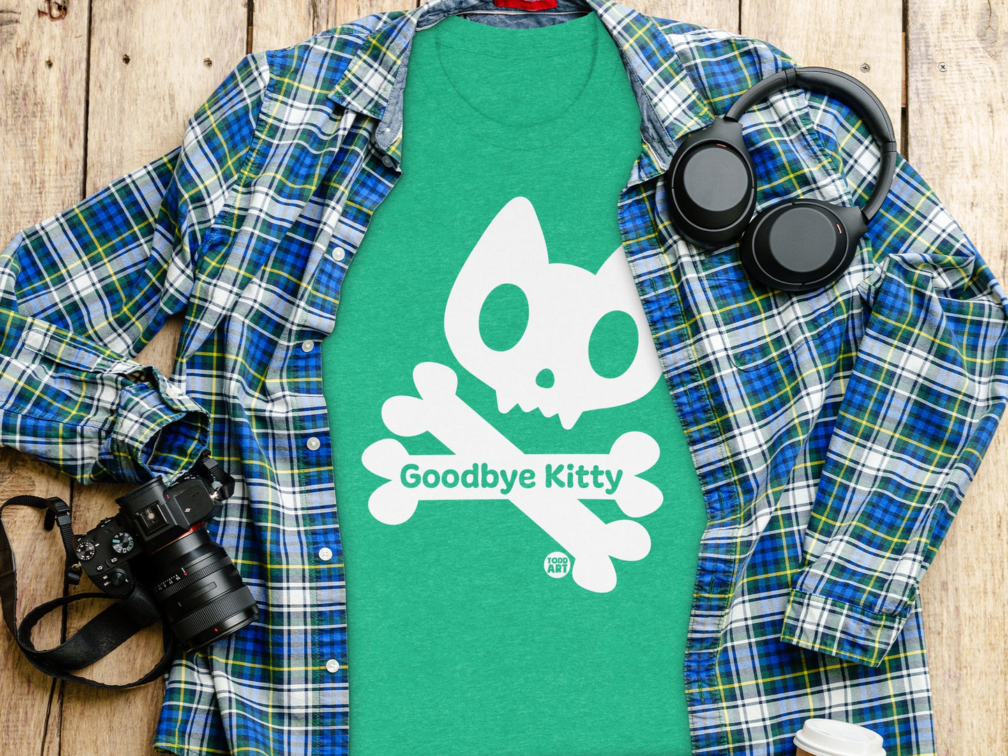 Goodbye Kitty Skull Crossbones Graphic Tee