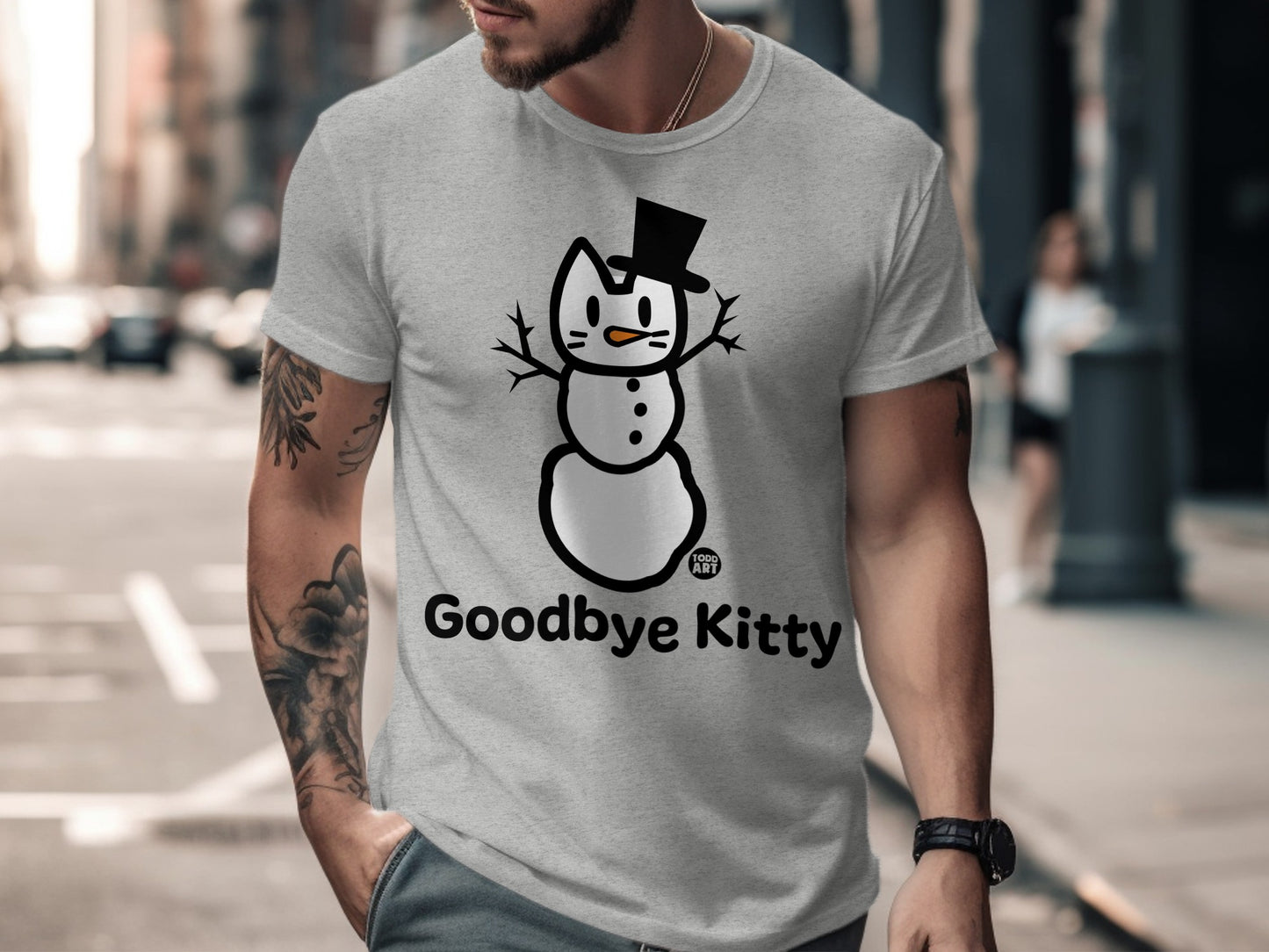 Goodbye Kitty Snowman Graphic T-Shirt Product