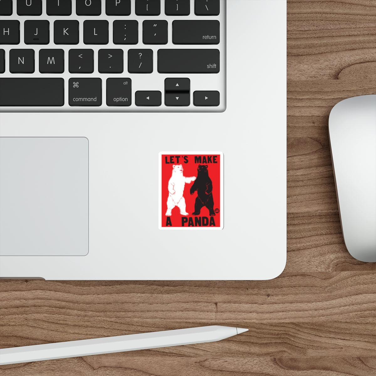 Let's Make A Panda Sticker Humorous Bear Design Sticker