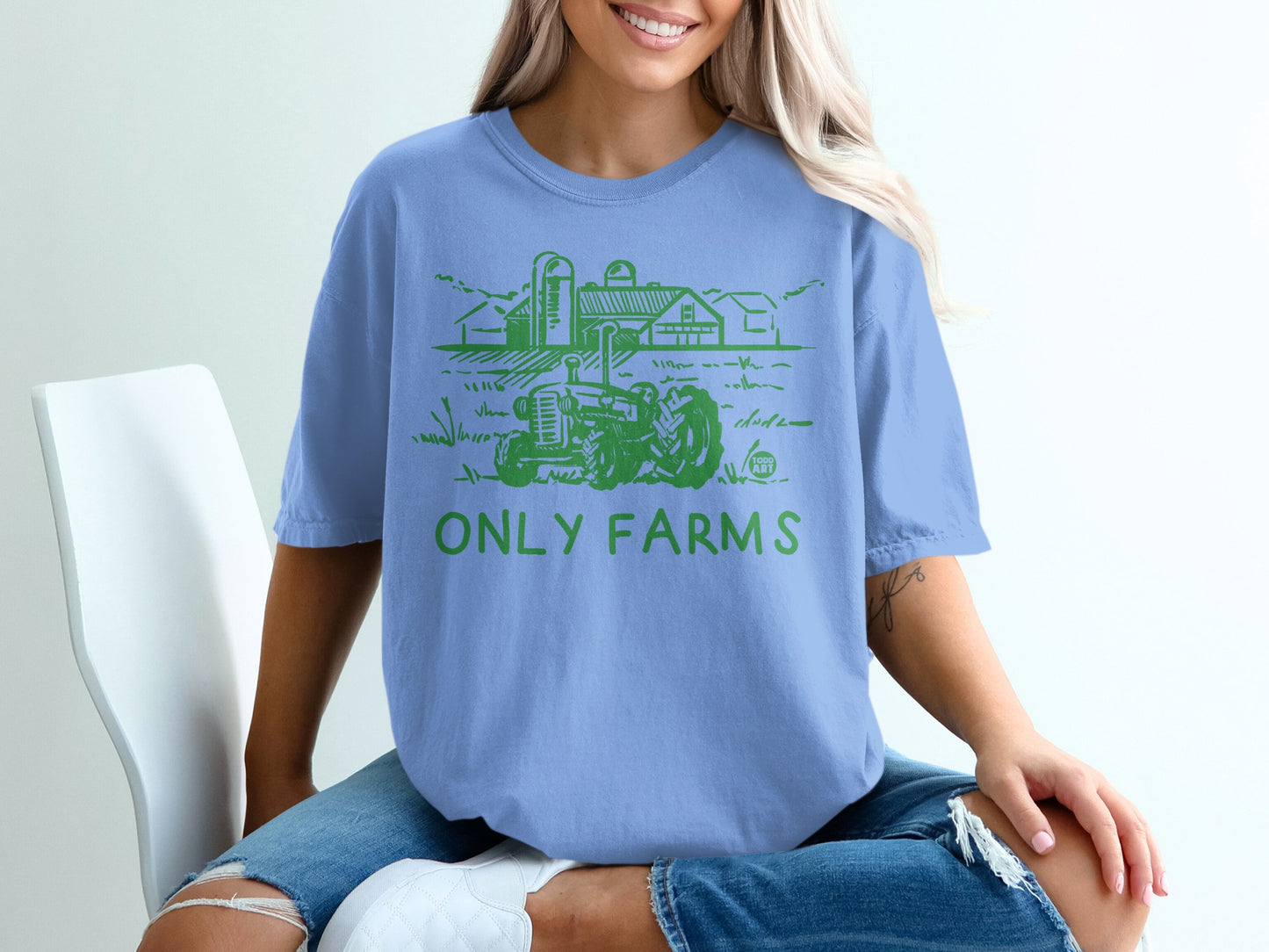 Light Blue Farm Tractor Barn Silo ONLY FARMS product type