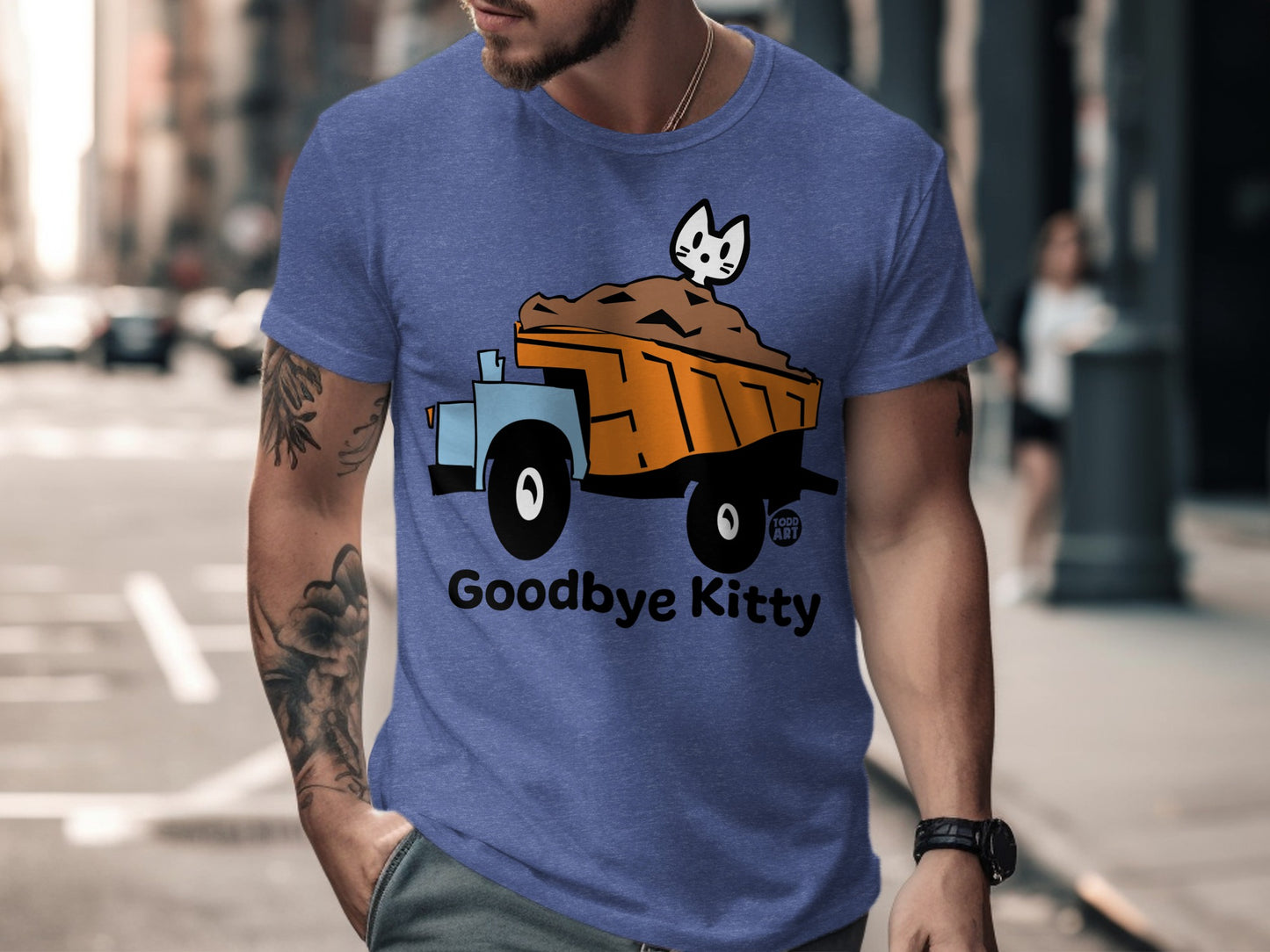 Humorous Goodbye Kitty Vintage Graphic T-shirt