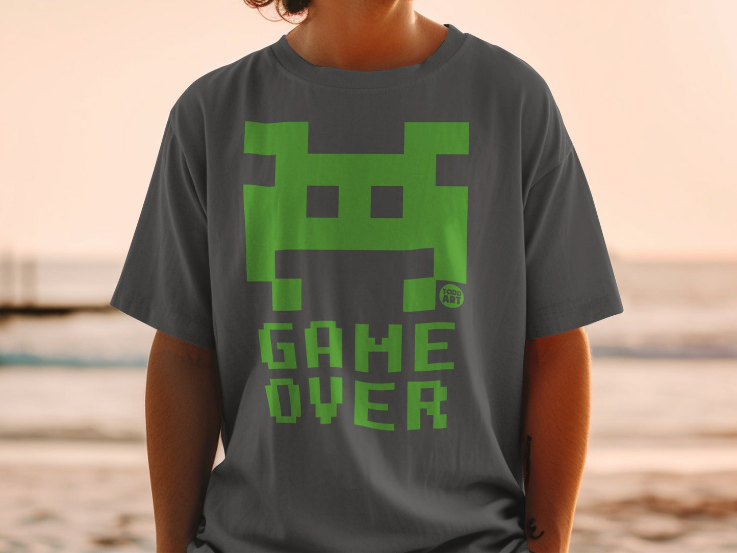 Game Over Green Pixel Art Graphic T-shirt