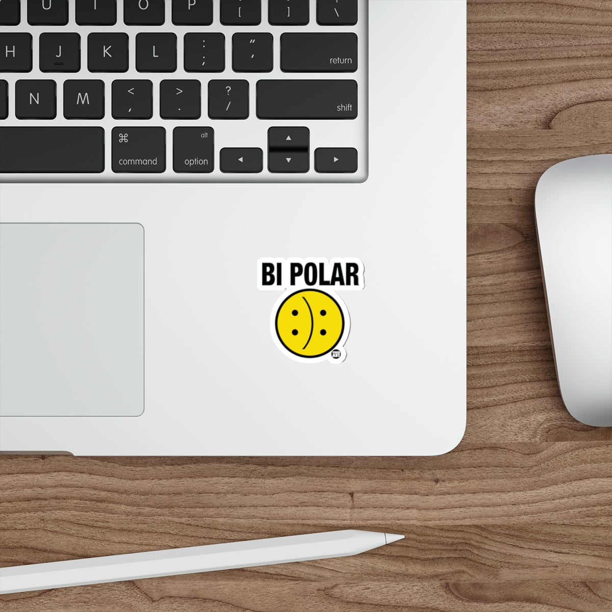 Bi Polar Smiley Face Sticker Laptop Decal Fun Design