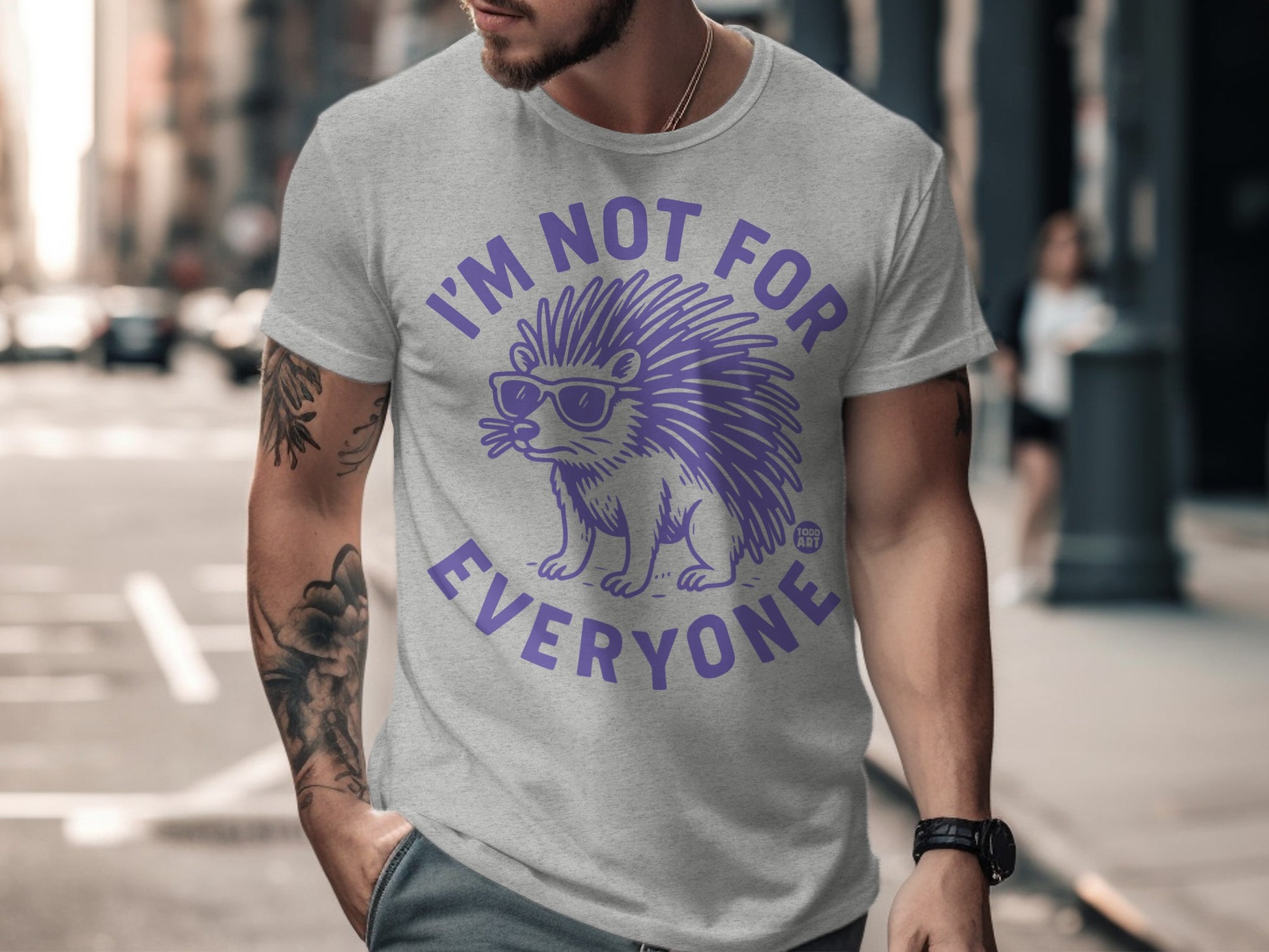 I'm Not For Everyone Cool Porcupine Graphic Tee Shirt