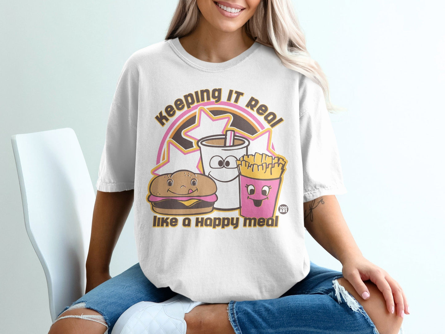 Keeping It Real Like a Happy Meal Graphic Tee Shirt