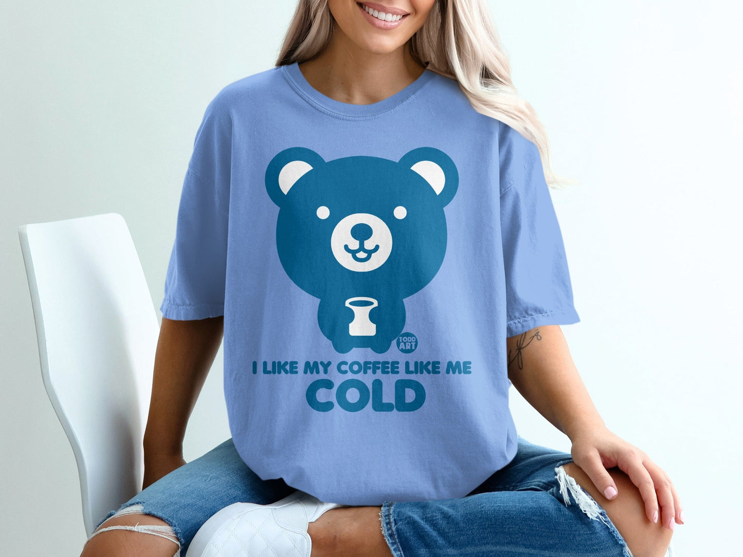 I Like My Coffee Like Me Cold Bear Graphic Shirt