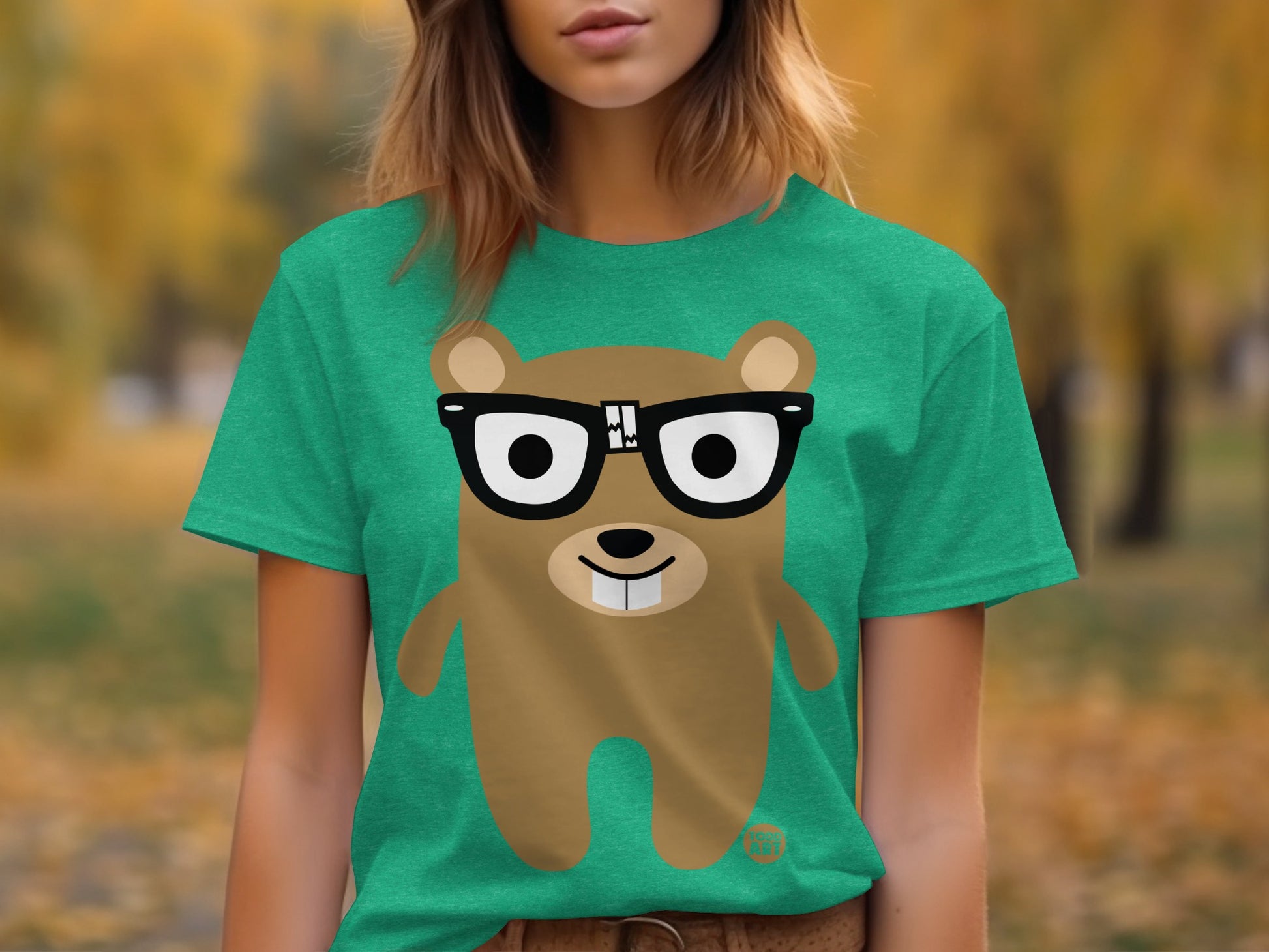 Cute Bear with Glasses Graphic Design T-Shirt