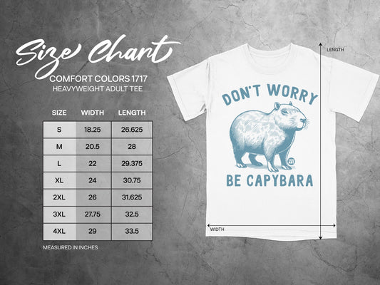 Don't Worry Be Capybara Heavyweight Adult Tee